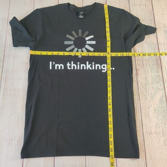 Hanes "I'm Thinking" Seamless Crew Neck Graphic Tee sz S NWOT - Picture 4 of 5